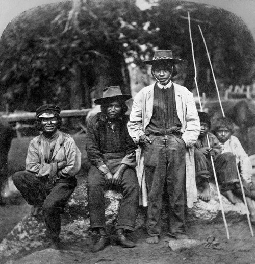 California: Paiute Men. /Ngroup Of Paiute Native Americans Stereograph, C1865. Poster Print by Granger Collection - Item # VARGRC0118113