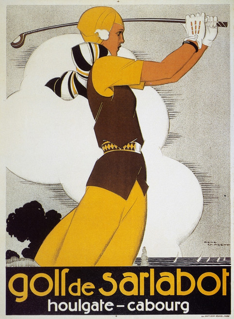 Golf, Female, 1930. /Nwoman Golfer Featured On A French Tourist Poster For The Brittany Resort Area, C1930, By Rene Vincent. Poster Print by Granger Collection - Item # VARGRC0054103