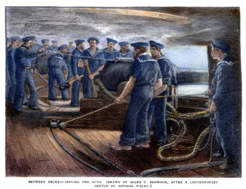 Civil War: Union Sailors. /Nbetween Decks Of A Union Gunboat During The American Civil War: Wood Engraving, 1885, After A Contemporary Sketch By Rear Admiral Henry Walke (1809-1896). Poster Print by Granger Collection - Item # VARGRC0072518 Civil War: Union Sailors. /Nbetween Decks Of A Union Gunboat During The American Civil War: Wood Engraving, 1885, After A Contemporary Sketch By Rear Admiral Henry Walke (1809-1896). Poster Print by Granger Collection - Item # VARGRC0072518