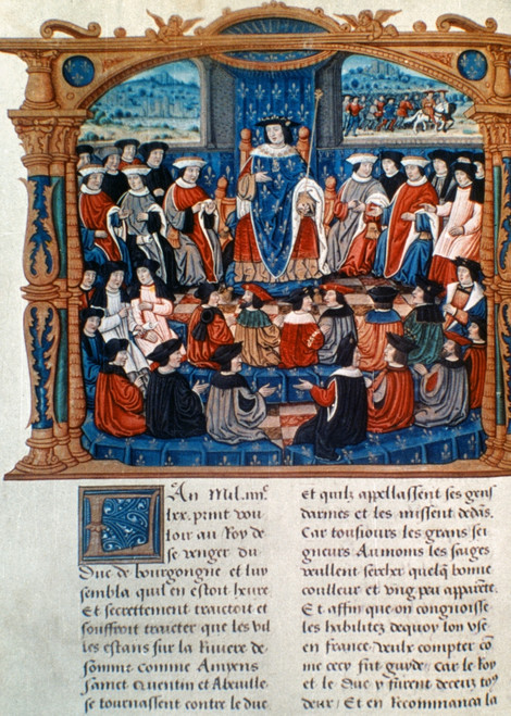 King Louis Xi Of France. /N(1423-1483). King Of France, 1461-83, Presiding At The Etats Generaux In Tours, 1470: French Ms. Illumination, 15Th Century. Poster Print by Granger Collection - Item # VARGRC0021386
