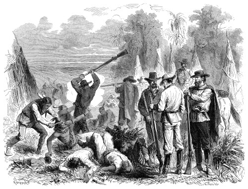 Massacre Of Sioux, 1868. /Nthe Massacre Of Sioux Native Americans In The American West. Wood Engraving From A Contemporary French Newspaper, 1868. Poster Print by Granger Collection - Item # VARGRC0041134 Massacre Of Sioux, 1868. /Nthe Massacre Of Sioux Native Americans In The American West. Wood Engraving From A Contemporary French Newspaper, 1868. Poster Print by Granger Collection - Item # VARGRC0041134