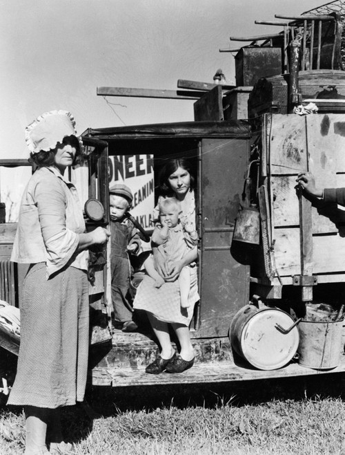 Migrant Family, 1935. /Ndrought Refugees From Oklahoma Looking For Work In The Pea Fields Of California. Photograph, March 1935. Poster Print by Granger Collection - Item # VARGRC0106494