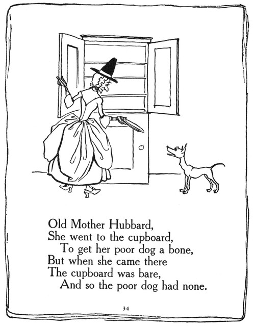 Old Mother Hubbard, 1913. /Npen-And-Ink Drawing By Arthur Rackham For An English Edition, 1913, Of 'Mother Goose' Nursery Rhymes. Poster Print by Granger Collection - Item # VARGRC0079277