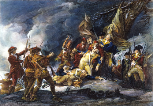 Montgomery'S Death, 1775. /Nthe Death Of General Richard Montgomery During His Assault On Quebec, 31 December 1775. Colored Engraving After John Trumbull. Poster Print by Granger Collection - Item # VARGRC0010613