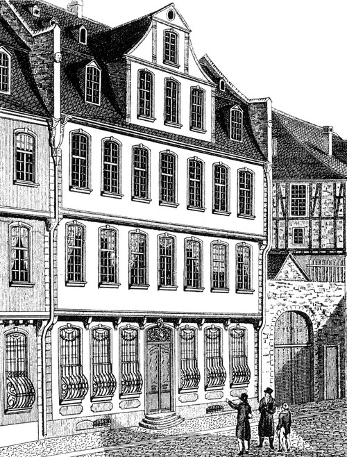 Germany: Goethe House. /Nthe House At Frankfurt Am Main Where Johann Wolfgang Von Goethe Was Born On 28 August 1749. Line Engraving, German, Early 19Th Century. Poster Print by Granger Collection - Item # VARGRC0069636 Germany: Goethe House. /Nthe House At Frankfurt Am Main Where Johann Wolfgang Von Goethe Was Born On 28 August 1749. Line Engraving, German, Early 19Th Century. Poster Print by Granger Collection - Item # VARGRC0069636
