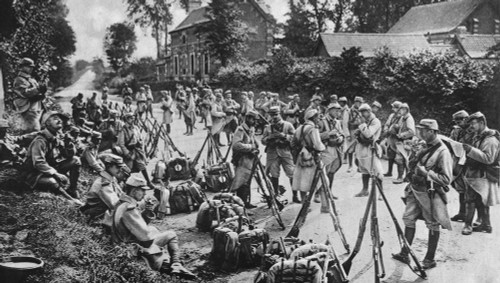 World War I: French Troops. /Na Detachment Of French Infantry At Rest On Their Way To The Front During World War I. Photograph, 1914-1918. Poster Print by Granger Collection - Item # VARGRC0407831