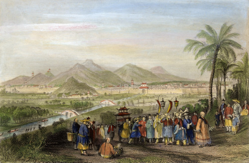 Nanking, China./Nview Of The City Of Nanking, China. Steel Engraving, C1850. Poster Print by Granger Collection - Item # VARGRC0047283