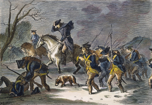 Valley Forge: March, 1777. /Nthe Continental Amry Marching To Valley Forge To Take Up Winter Quarters In 1777. Wood Engraving, 19Th Century. Poster Print by Granger Collection - Item # VARGRC0009392