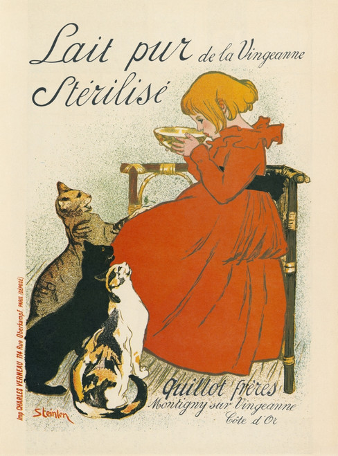 Steinlen: Milk, C1897. /Nposter For 'Lait Pur De La Vingeanne Sterilise.' Lithograph By Th_Ophile-Alexandre Steinlen, C1899. Poster Print by Granger Collection - Item # VARGRC0268707