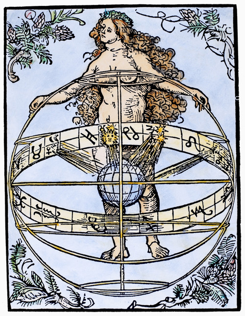 Urania, 1502. /Nurania, The Muse Of Astronomy, Holding An Armillary Sphere With The Zodiac. Woodcut, 1502, By Albrecht D�rer. Poster Print by Granger Collection - Item # VARGRC0105664