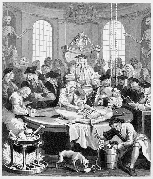 Hogarth: Cruelty, 1750. /N'The Four Stages Of Cruelty. The Reward Of Cruelty.' The Dissection Of An Executed Murderer. Engraving, 1750, After William Hogarth. Poster Print by Granger Collection - Item # VARGRC0011999