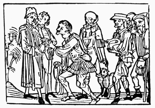 Peasants Paying Taxes. /Npeasants Paying Taxes To Their Lord In Both Money And In Livestock. Woodcut, 15Th Century. Poster Print by Granger Collection - Item # VARGRC0028131