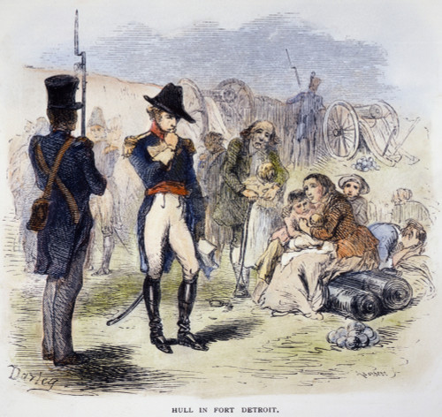 War Of 1812: Fort Detroit. /Nu.S. General William Hull Arriving At His Decision To Surrender Fort Detroit To The British, 16 August 1812. Wood Engraving, 19Th Century, After Felix O.C. Darley. Poster Print by Granger Collection - Item # VARGRC0067255