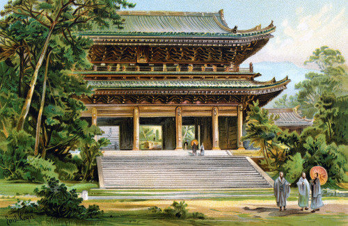Japan: Temple, 1893. /Nlithograph, American, 1893. Poster Print by Granger Collection - Item # VARGRC0094192