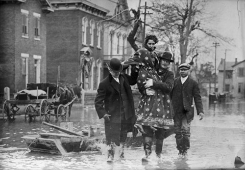 Dayton Flood, 1913. /Nrescue Workers Carrying A Woman After The Flood In Dayton, Ohio. Photograph, March 1913. Poster Print by Granger Collection - Item # VARGRC0325406