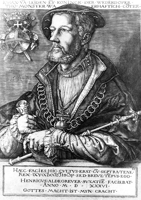 John Of Leiden (1509-1536). /Ndutch Anabaptist Leader. Copper Engraving, 1536, By Heinrich Aldegrever. Poster Print by Granger Collection - Item # VARGRC0168911