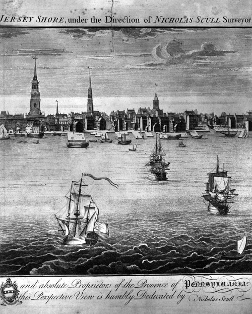 Philadelphia, 18Th Century. /Nperspective View Of Philadelphia. Line Engraving According The The Surveys Of Nicholas Scull, Mid 18Th Century. Poster Print by Granger Collection - Item # VARGRC0109825