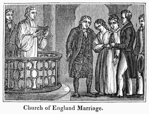 Church Of England, C1830S. /N'Church Of England Marriage.' Wood Engraving, C1830S. Poster Print by Granger Collection - Item # VARGRC0097055