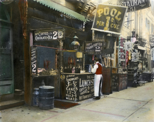 New York City Restaurant. /Na Restaurant On The Bowery, New York City, C1905. Oil Over A Photograph. Poster Print by Granger Collection - Item # VARGRC0084518