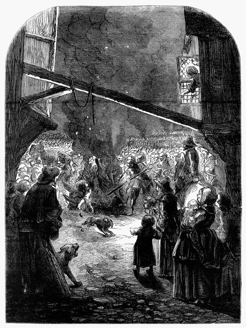 Strafford Execution, 1641. /Ncrowds Rejoicing In The Streets Of London, England, In Celebration Of The Execution Of The Earl Of Strafford, 12 May 1641. Wood Engraving, English, C1860. Poster Print by Granger Collection - Item # VARGRC0094502