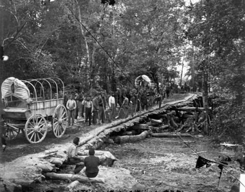 Civil War: Soldiers. /Ngrapevine Bridge Built May 27-28, 1862, By The 5Th New Hampshire Infantry At Chickahominy River, Virginia. Poster Print by Granger Collection - Item # VARGRC0015942
