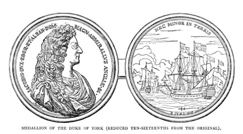 King James Ii Of England /N(1633-1701). Medallion Of King James Ii, While The Duke Of York, 1665. Engraving, American, 1882. Poster Print by Granger Collection - Item # VARGRC0322125