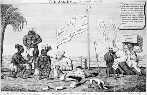 George Iii Cartoon, 1780. /Nenglish Satirical Engraving, 1780, Attacking King George Iii, Center, Sharing A Cannibal Feast With An Indian Chief, For Using Indian Allies Against The Americans. Poster Print by Granger Collection - Item # VARGRC0050076
