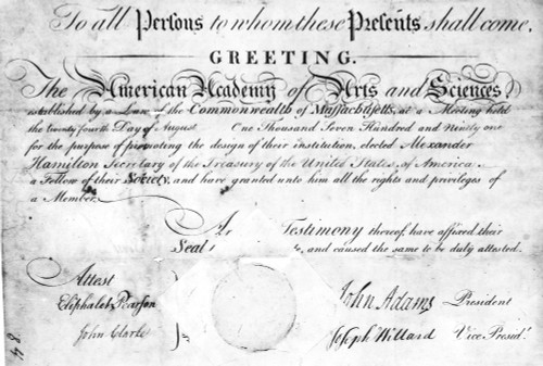 Academy Of Arts & Sciences. /Ncertificate Of Alexander Hamilton'S Election To The American Academy Of Arts And Sciences, 1791. Poster Print by Granger Collection - Item # VARGRC0111628 Academy Of Arts & Sciences. /Ncertificate Of Alexander Hamilton'S Election To The American Academy Of Arts And Sciences, 1791. Poster Print by Granger Collection - Item # VARGRC0111628