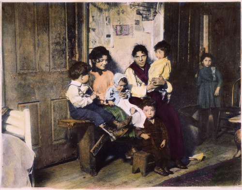 Chicago: Immigrants. /Nan Italian Immigrant Family In Their Chicago Home. Oil Over A Photograph, 1910, By Lewis W. Hine. Poster Print by Granger Collection - Item # VARGRC0060998 Chicago: Immigrants. /Nan Italian Immigrant Family In Their Chicago Home. Oil Over A Photograph, 1910, By Lewis W. Hine. Poster Print by Granger Collection - Item # VARGRC0060998