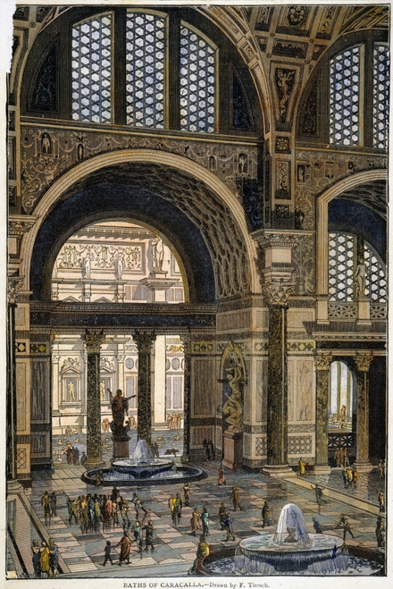 Baths Of Caracalla, Rome. /Nline Engraving, 19Th Century. Poster Print by Granger Collection - Item # VARGRC0042076