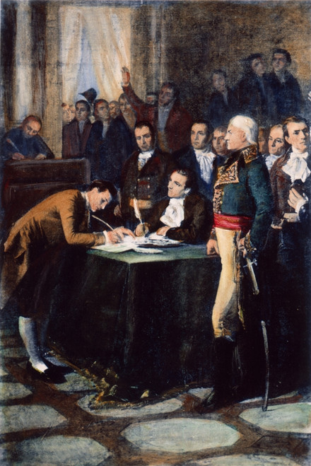 Venezuela: Independence. /Nthe Signing Of The Act Of Independence In Venezuela, 5 July 1811; Francisco Miranda (1750-1816) Stands At Right: After A Painting, 19Th Century. Poster Print by Granger Collection - Item # VARGRC0065158 Venezuela: Independence. /Nthe Signing Of The Act Of Independence In Venezuela, 5 July 1811; Francisco Miranda (1750-1816) Stands At Right: After A Painting, 19Th Century. Poster Print by Granger Collection - Item # VARGRC0065158