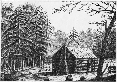 Log Cabin, 1826. /Na Log Cabin In A Clearing On The American Frontier. Line Engraving, French, 1826. Poster Print by Granger Collection - Item # VARGRC0176315