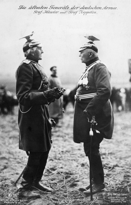 Ferdinand Von Zeppelin /N(1838-1917). Count Ferdinand Von Zeppelin. German Soldier And Aeronaut. Photographed C1914, With Count Gottlieb Von Haeseler (Left). Poster Print by Granger Collection - Item # VARGRC0072532