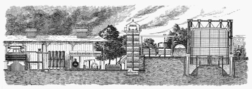 Gas Works, 1884. /Nan American Coal Gas Works Of 1884. Contemporary Wood Engraving. Poster Print by Granger Collection - Item # VARGRC0077624