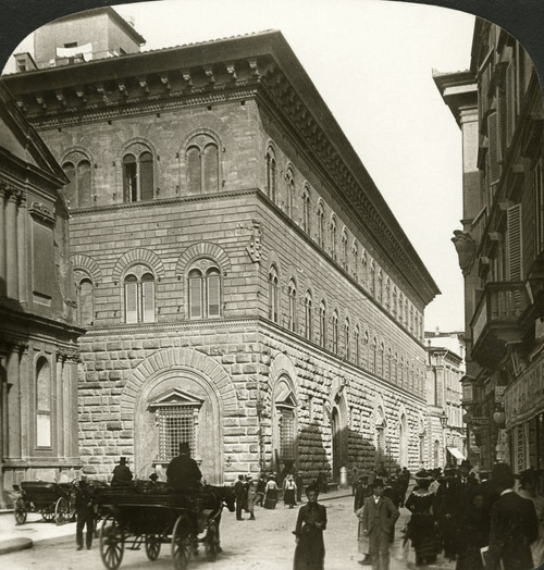 Palazzo Medici Riccardi. /Nthe Palazzo Medici-Riccardi In Florence, Italy, Built In The Mid-15Th Century By Michelozzo De Martolomeo. Stereograph, 1908. Poster Print by Granger Collection - Item # VARGRC0326602