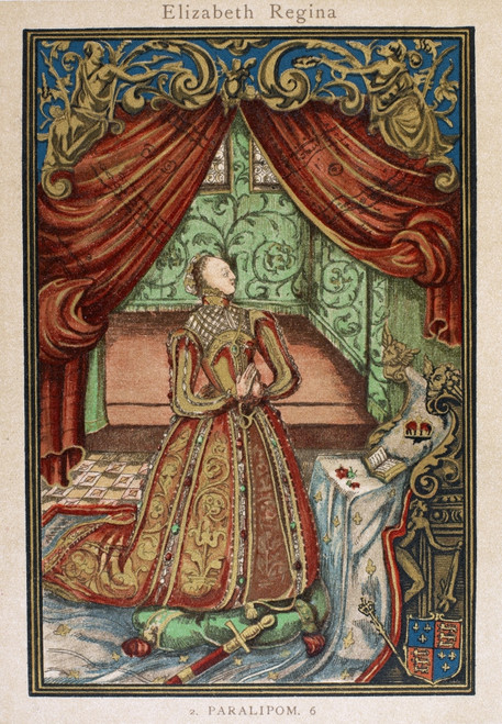 Elizabeth I (1533-1603). /Nqueen Of England And Ireland, 1558-1603. Elizabeth At Prayer. Frontispiece To 'Christian Prayers,' London, England, 1569. Poster Print by Granger Collection - Item # VARGRC0084765 Elizabeth I (1533-1603). /Nqueen Of England And Ireland, 1558-1603. Elizabeth At Prayer. Frontispiece To 'Christian Prayers,' London, England, 1569. Poster Print by Granger Collection - Item # VARGRC0084765