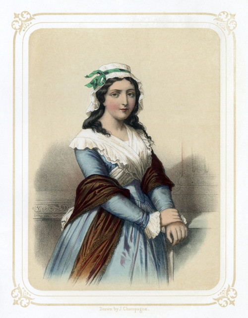 Charlotte Corday /N(1768-1793). French Patriot. Chromolithograph, After A Drawing By Jules Champagne, 1857. Poster Print by Granger Collection - Item # VARGRC0046351