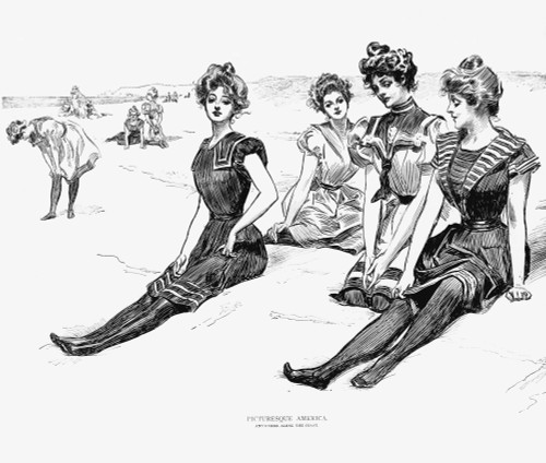 Swimsuits, 1900. /Npen-And-Ink Drawing By Charles Dana Gibson. Poster Print by Granger Collection - Item # VARGRC0014811