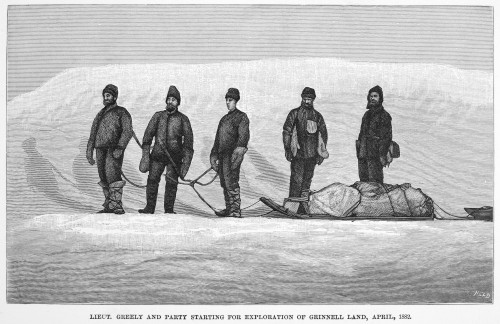 Adolphus Greely (1844-1935). /Nadolphus Washington Greely. American Army Officer And Explorer. Lieutenant Greely And Party During Their Exploration Of Grinnell Land. Steel Engraving, 1882. Poster Print by Granger Collection - Item # VARGRC0057264