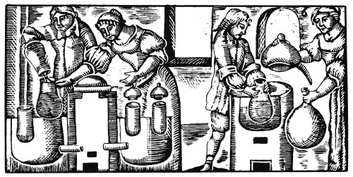 Alchemists At Work. /Nwoodcut, 17Th Century. Poster Print by Granger Collection - Item # VARGRC0005931