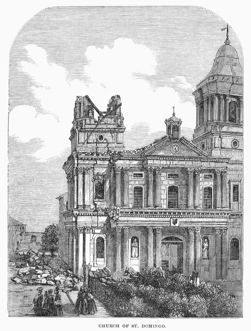 Manila: Earthquake, 1863. /Nchurch Of Santo Domingo At Manila, Philippines, Following The Earthquake Of 1863. Wood Engraving From A Contemporary English Newspaper. Poster Print by Granger Collection - Item # VARGRC0092662
