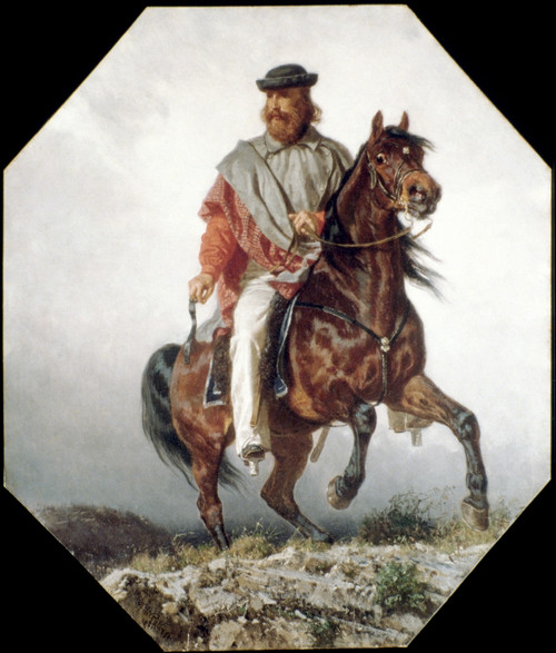 Giuseppe Garibaldi. /N(1807-1882). Italian Nationalist And Military Leader. Oil On Canvas, 1851, By Filippo Palizzi. Poster Print by Granger Collection - Item # VARGRC0030245