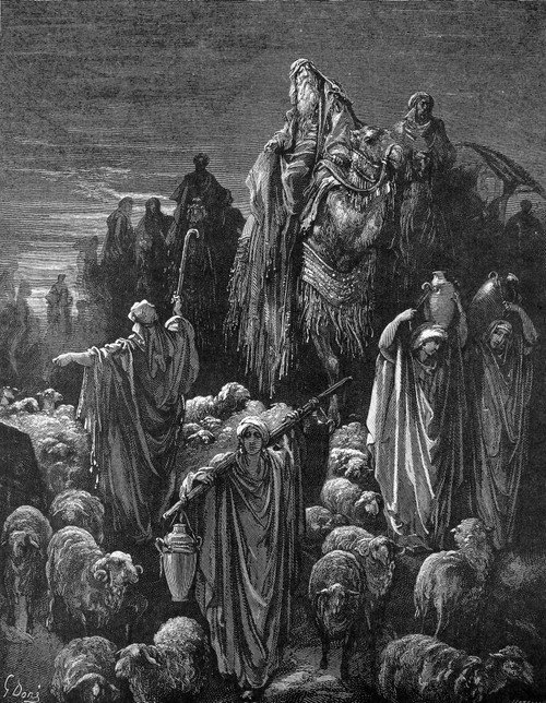Jacob Goeth Into Egypt. /N(Genesis 46:5). Wood Engraving After Gustave Dor_. Poster Print by Granger Collection - Item # VARGRC0068347