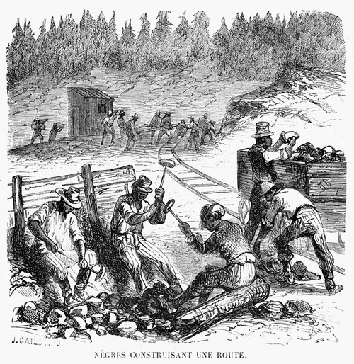Civil War: Black Troops. /Nblack Troops In The Union Army Building A Road. Wood Engraving, French, 1864. Poster Print by Granger Collection - Item # VARGRC0076078