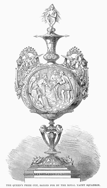 Yachting Trophy, 1864. /Nthe Queen'S Prize Cup, Sailed For By The Royal Yacht Squadron. Wood Engraving, 1864. Poster Print by Granger Collection - Item # VARGRC0098050