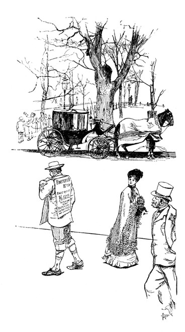 Advertiser, 1880. /Na Street Advertiser Wearing A Sandwich Board. Engraving, American, 1880. Poster Print by Granger Collection - Item # VARGRC0323669