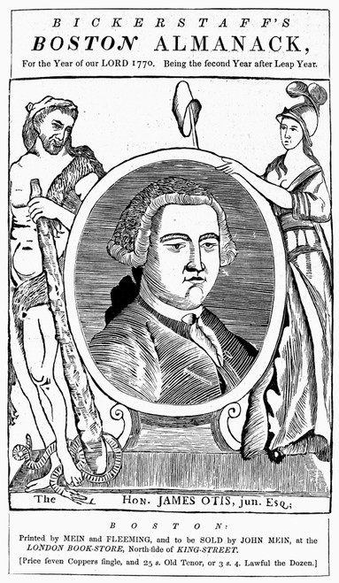 James Otis (1725-1783)./Namerican Revolutionary Patriot. Line Engraving From 'Bickerstaff'S Boston Almanack,' 1770. Poster Print by Granger Collection - Item # VARGRC0107251