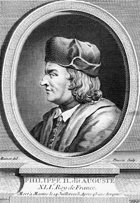 Philip Ii (1165-1223). /Nknown As Philip Augustus. King Of France, 1180-1223. Copper Engraving, French, 1777. Poster Print by Granger Collection - Item # VARGRC0000267
