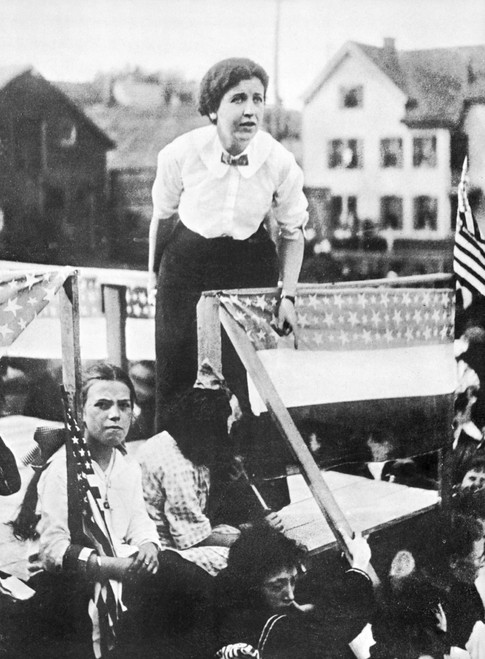 Labor Strike, 1912. /Nlabor Leader Elizabeth Gurley Flynn Addressing Striking Textile Workers In Lawrence, Massachusetts, In 1912. Poster Print by Granger Collection - Item # VARGRC0064072