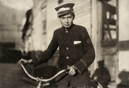 Hine: Messenger, 1913. /Na 14-Year-Old Western Union Messenger In Houston, Texas. Photograph By Lewis Wickes Hine, 1913. Poster Print by Granger Collection - Item # VARGRC0268248